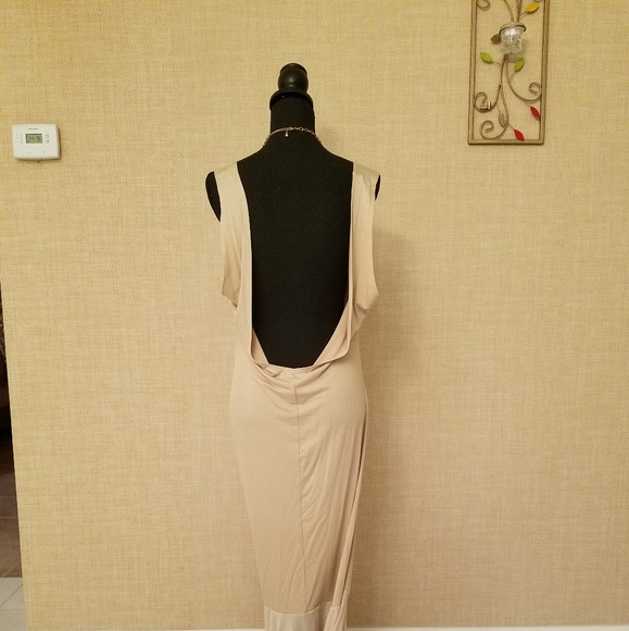 Sexy Plus Tulle Mermaid Maxi Dress Size 3x Tan - Picture 2 of 7